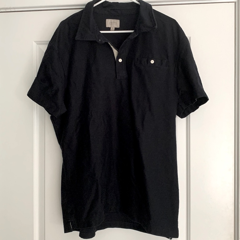 Mens JACHS NEW YORK Black Collared Short sleeve POLO T-Shirt